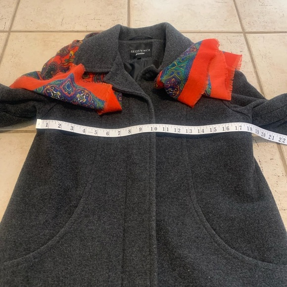 Vintage SEQUENCE Petite Gray Wool Blend Coat Jacket 6P Made in Romania - Picture 5 of 12